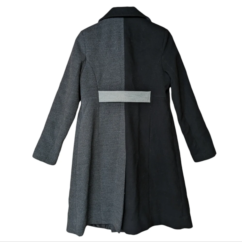 Rothschild Black and Gray Colorblock Dress Coat Size 16